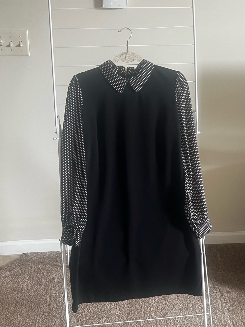 Tommy Hilfiger Black Polka Dot Collared Mini Dress
